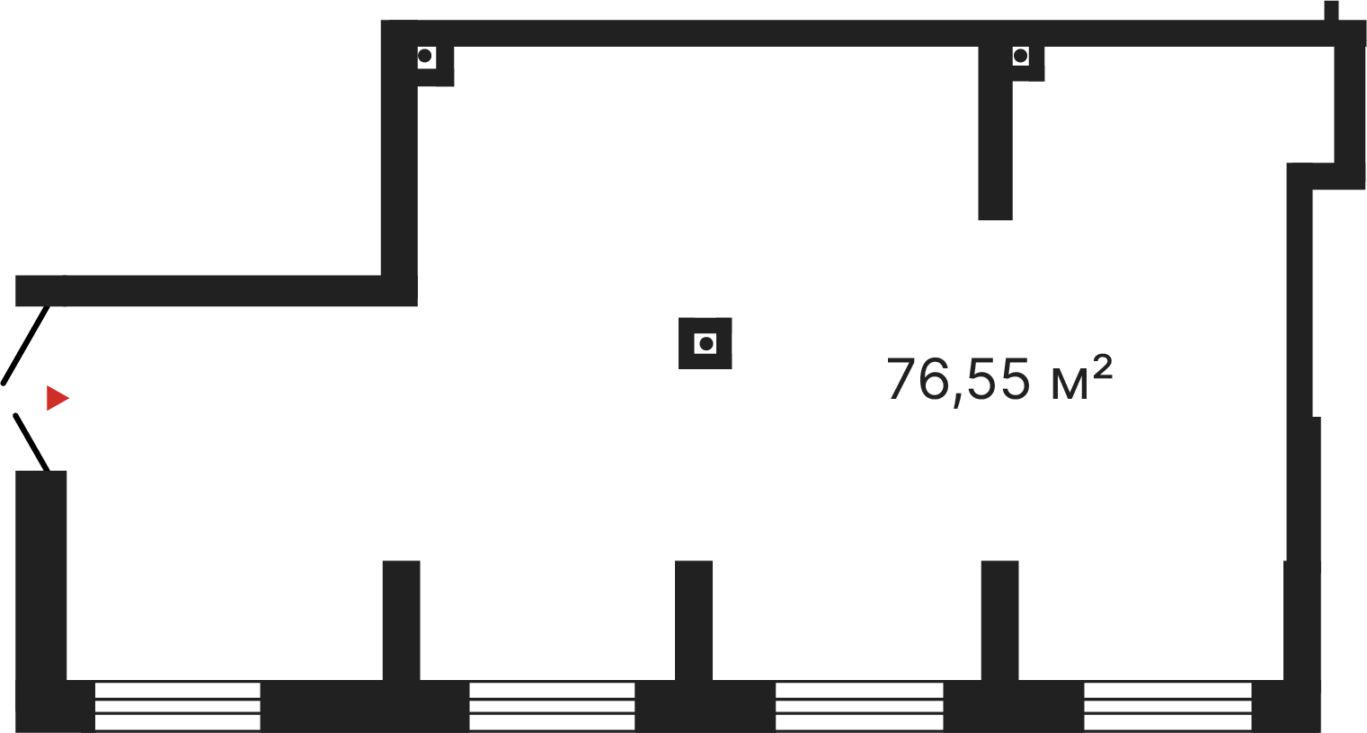 0 комнат, 76,55 м²